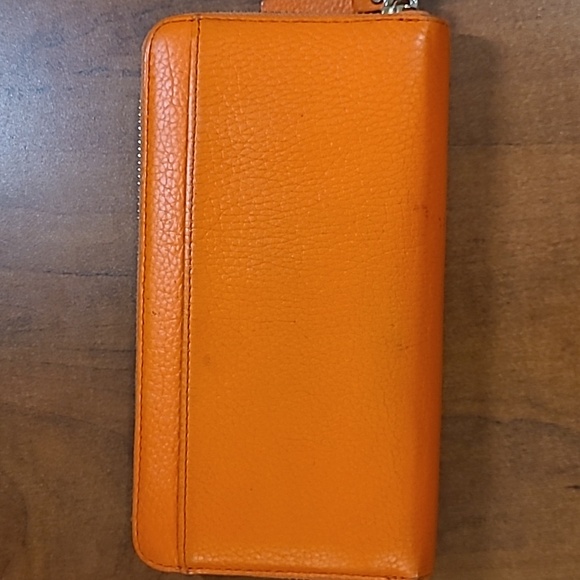 Kate Spade Beautiful Pebble Leather kate spade wallet BRIGHT ORANGE. Pre-loved - Picture 3 of 15